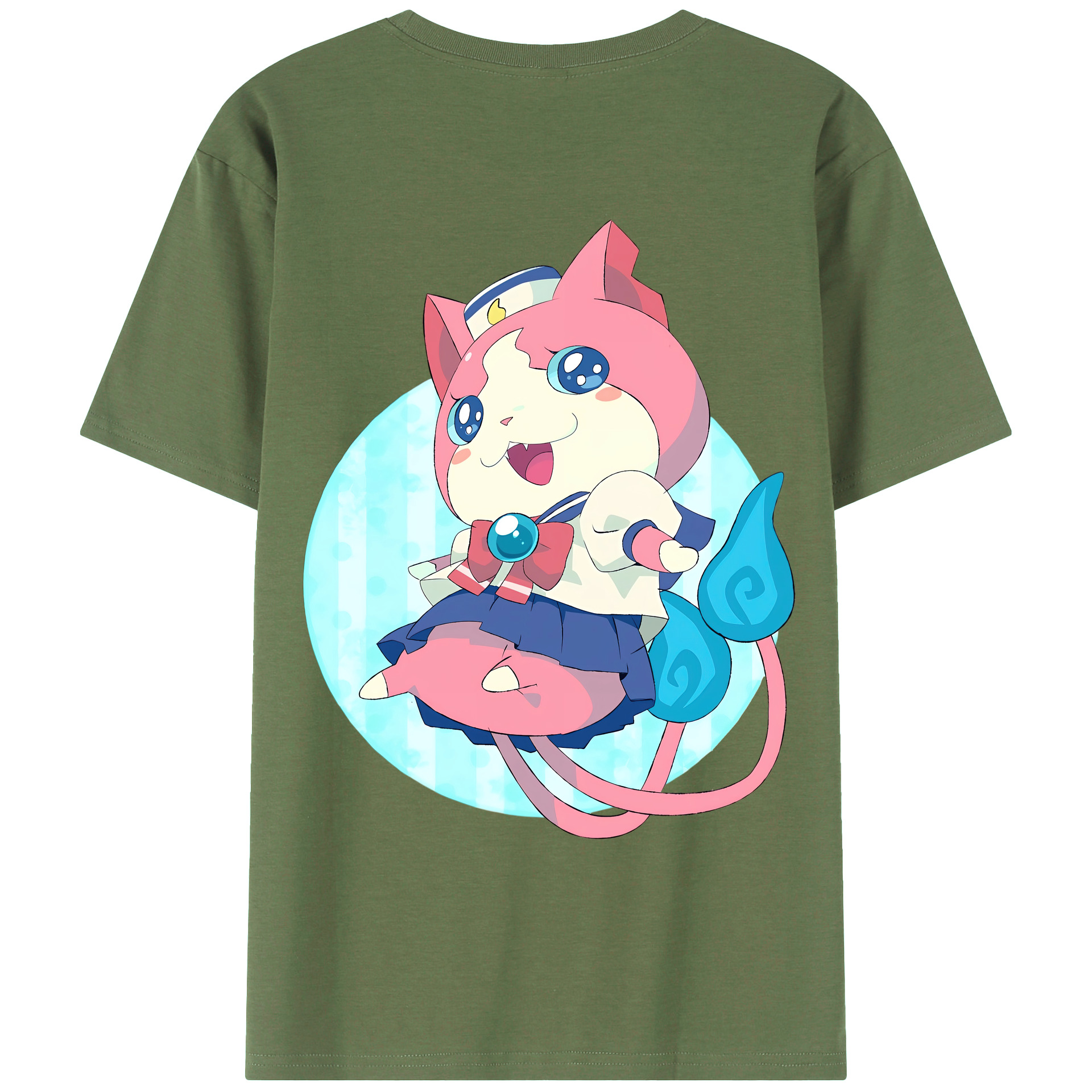 （画像用） 妖怪ウォッチ Yo-kai Watch 綿100％ メンズ半袖Tシャツ（バックプリント） 通気性